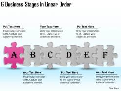 2613 business ppt diagram 6 business stages in linear order powerpoint template