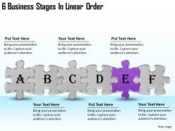 2613 business ppt diagram 6 business stages in linear order powerpoint template
