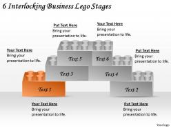 2613 business ppt diagram 6 interlocking business lego stages powerpoint template