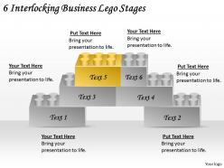2613 business ppt diagram 6 interlocking business lego stages powerpoint template