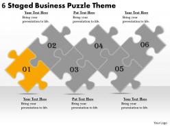 2613 business ppt diagram 6 staged business puzzle theme powerpoint template