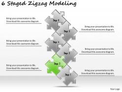 8003846 style circular zig-zag 6 piece powerpoint presentation diagram infographic slide