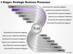 2613 business ppt diagram 6 stages strategic business processes powerpoint template