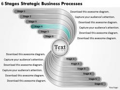 2613 business ppt diagram 6 stages strategic business processes powerpoint template
