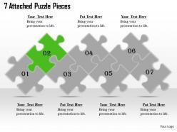 2613 business ppt diagram 7 attached puzzle pieces powerpoint template
