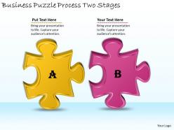 2613 business ppt diagram business puzzle process two stages powerpoint template