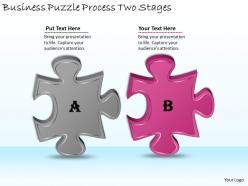 2613 business ppt diagram business puzzle process two stages powerpoint template
