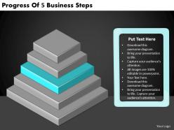 2613 business ppt diagram progress of 5 business steps powerpoint template