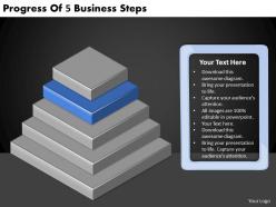 2613 business ppt diagram progress of 5 business steps powerpoint template