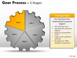37123689 style variety 1 gears 5 piece powerpoint presentation diagram infographic slide