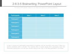 2 6 3 5 brainwriting powerpoint layout