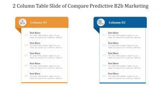 2 column table slide of compare predictive b2b marketing infographic template