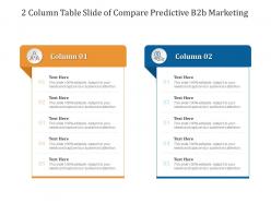 2 Column Table Slide Of Compare Predictive B2b Marketing Infographic Template