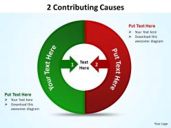 2 contributing causes powerpoint diagrams presentation slides graphics 0912
