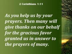 2 corinthians 1 11 the gracious favor granted powerpoint church sermon