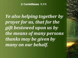2 corinthians 1 11 the gracious favor granted powerpoint church sermon