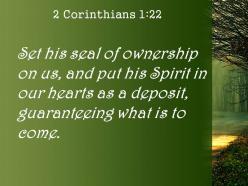 2 corinthians 1 22 spirit in our hearts powerpoint church sermon