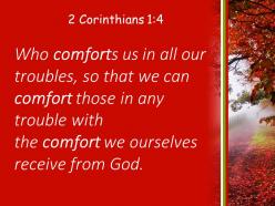 2 corinthians 1 4 the comfort we ourselves receive from powerpoint church sermon