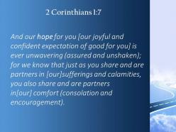 2 corinthians 1 7 you share in our comfort powerpoint church sermon
