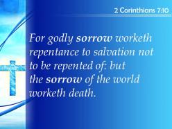 2 corinthians 7 10 leaves no regret but worldly sorrow powerpoint church sermon