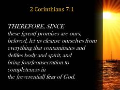 2 corinthians 7 1 perfecting holiness out of reverence powerpoint church sermon