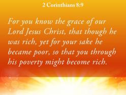 2 corinthians 8 9 you through his poverty might powerpoint church sermon