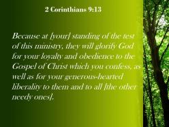 2 corinthians 9 13 praise god for the obedience powerpoint church sermon