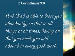 2 corinthians 9 8 you will abound in every powerpoint church sermon