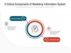 2 critical components of marketing information system