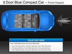 2 door blue car top view powerpoint presentation slides db