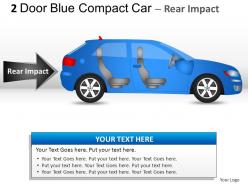 2 door blue compact car side view powerpoint presentation slides