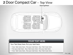 2 door blue compact car top view powerpoint presentation slides