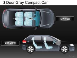 2 door gray car top view powerpoint presentation slides db