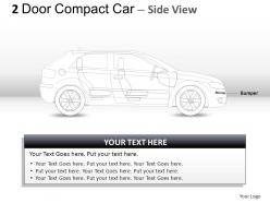 2 door gray compact car side view powerpoint presentation slides