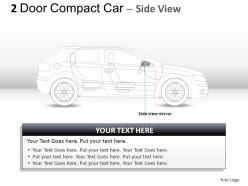 2 door gray compact car side view powerpoint presentation slides