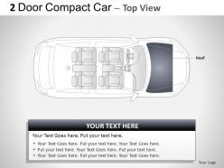 2 door gray compact car top view powerpoint presentation slides