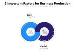 2 important factors for business production