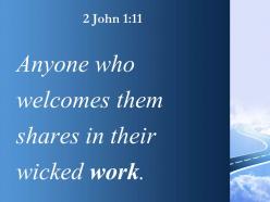 2 john 1 11 shares in their wicked work powerpoint church sermon