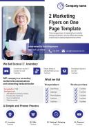2 Marketing Flyers On One Page Template 1 Presentation Report Infographic PPT PDF Document