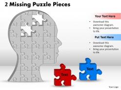 2 missing puzzle piece in silhouette brain
