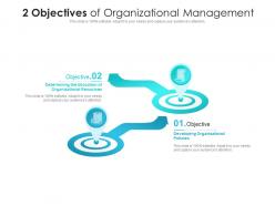 2 objectives of organizational management