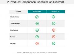 2 product comparison checklist on different features