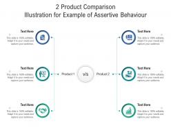 2 product comparison illustration for example of assertive behaviour infographic template