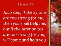 2 samuel 10 11 i will come to rescue you powerpoint church sermon