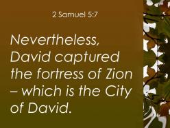 2 samuel 5 7 david captured the fortress of zion powerpoint church sermon