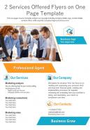 2 Services Offered Flyers On One Page Template 1 Presentation Report Infographic PPT PDF Document