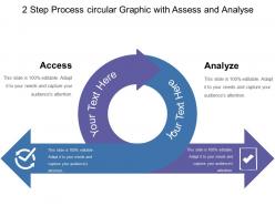 2 step process circular graphic with assess and analyse