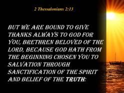 2 thessalonians 2 13 the spirit and through belief powerpoint church sermon