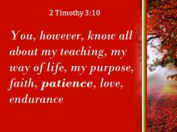 2 timothy 3 10 my purpose faith patience love endurance powerpoint church sermon