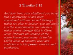 2 timothy 3 15 you have known the holy scriptures powerpoint church sermon
